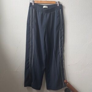 Abercrombie & Fitch Navy track pants with White Stripes